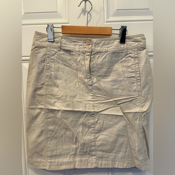 Tommy Hilfiger Beige Button-Front Skirt - Picture 1 of 4